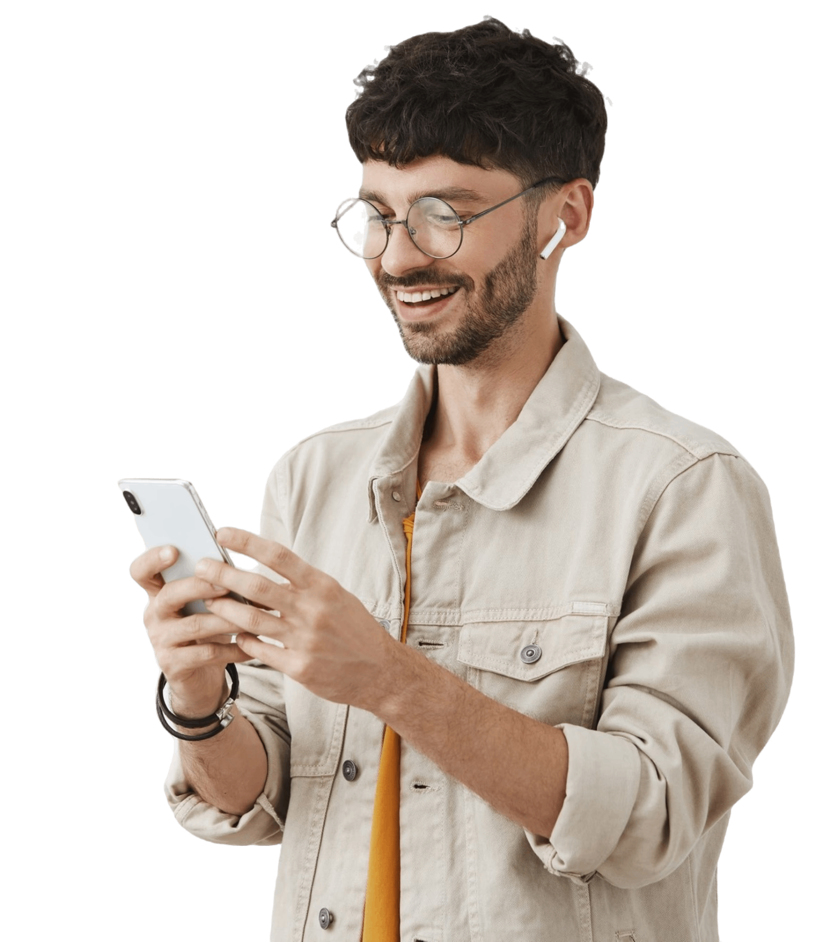 Happy person receiving money